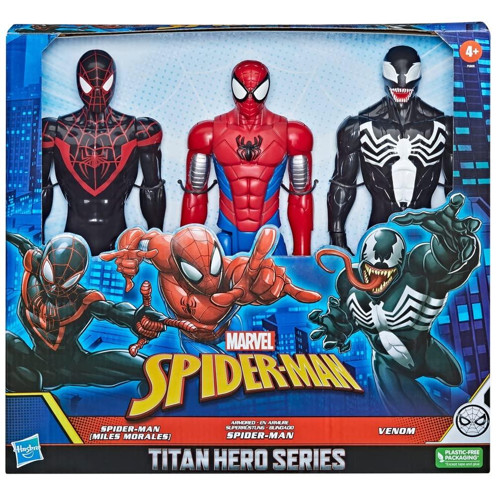 Hasbro Marvel Titan Hero Spider-Man,Miles & Venom 12 inch Action Figures - 3Pack - Jaiman Toys