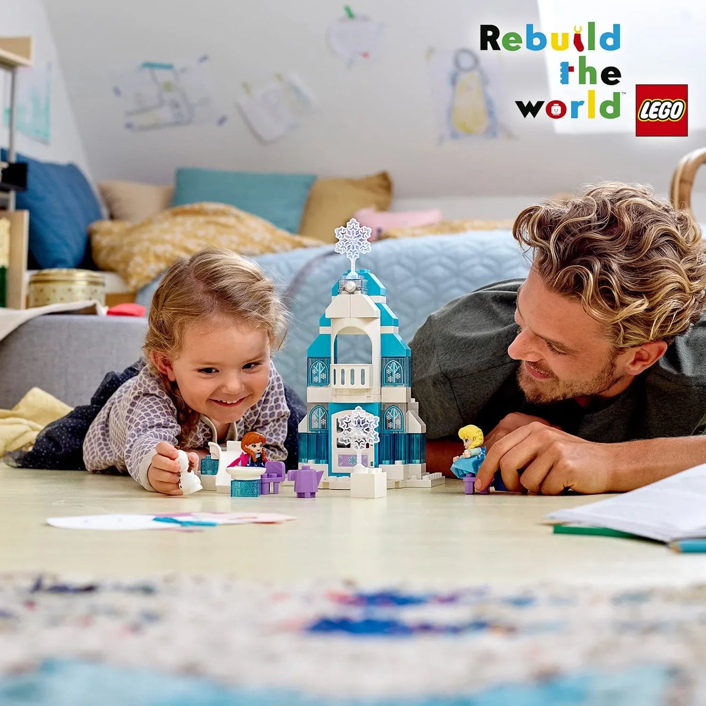 LEGO 10899 Duplo Frozen Ice Castle (59 Pcs) – Educational Building Blocks Set for Kids, Multicolor