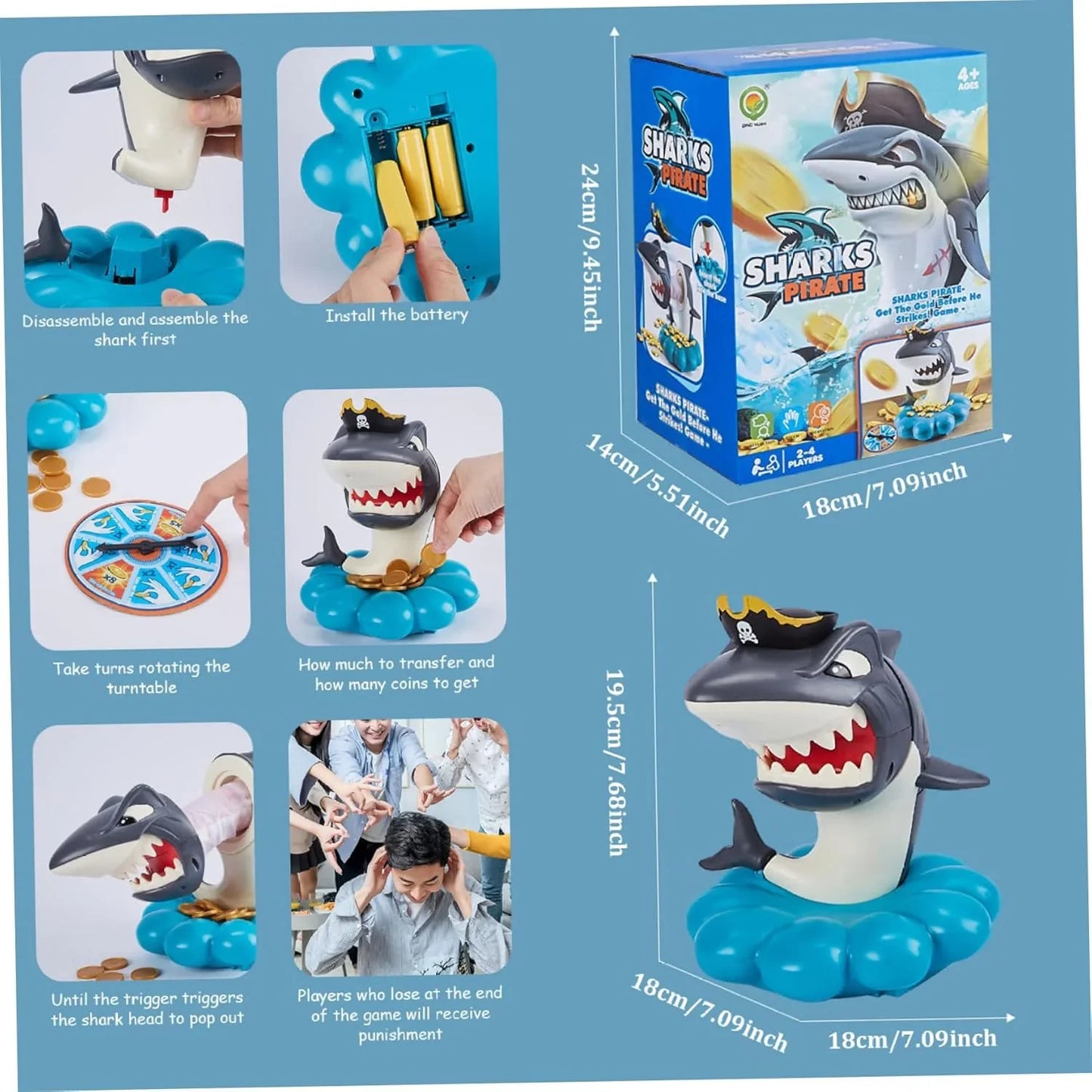 Pop-Up Shark Game – Fun Pirate Surprise Toy for Kids - Jaiman Toys