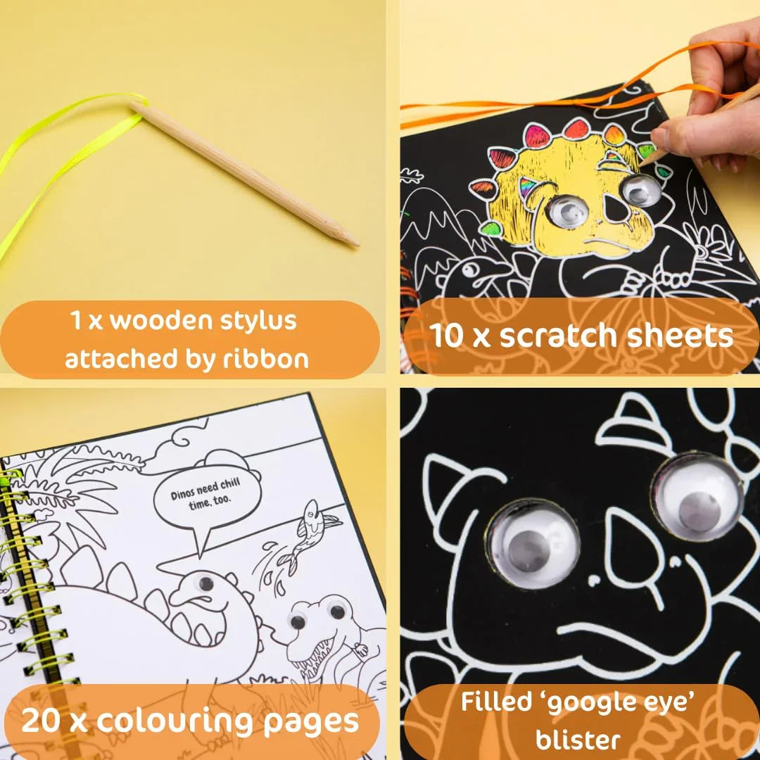 Scratch Art Friends: Dinosaurs by Bookoli - Jaiman Toys