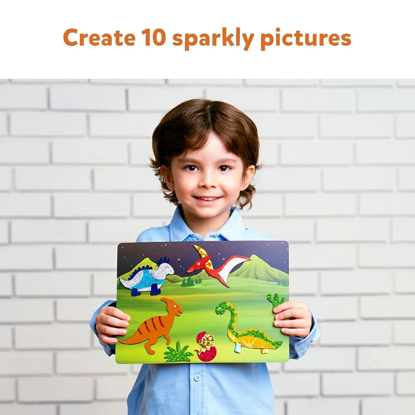 Skillmatics Art & Craft Activity - Foil Fun Dinosaurs, No Mess Art for Kids, Craft Kits & Supplies, DIY Creative Activity, Christmas Gifts for Boys & Girls Ages 4, 5, 6, 7, 8, 9, Travel Toys - Jaiman Toys