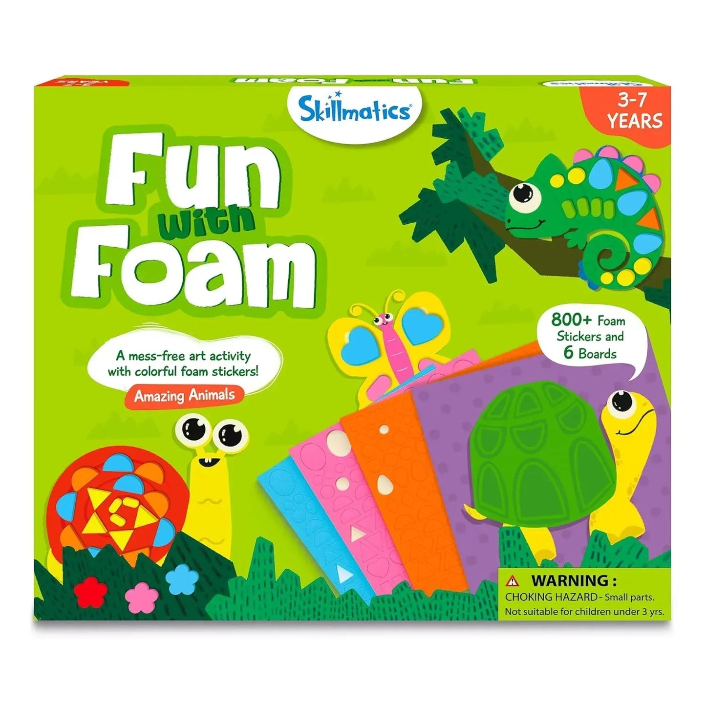 Skillmatics Art Activity - Fun with Foam Animals, No Mess Sticker Art for Kids, Craft Kits, DIY Activity, Gifts for Boys & Girls Ages 3, 4, 5, 6, 7, Travel Toys, Multicolour - Jaiman Toys