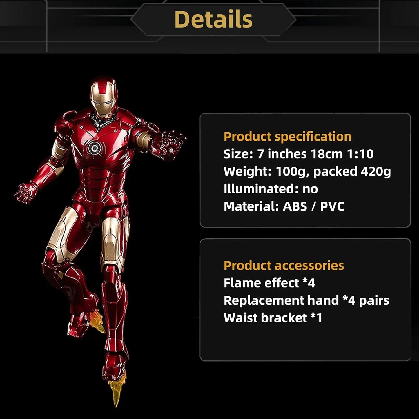 ZD Toys Ultimate 7″ Iron Man Mark III Action Figure – Marvel Avengers Collector’s Edition (No Light Function) - Jaiman Toys