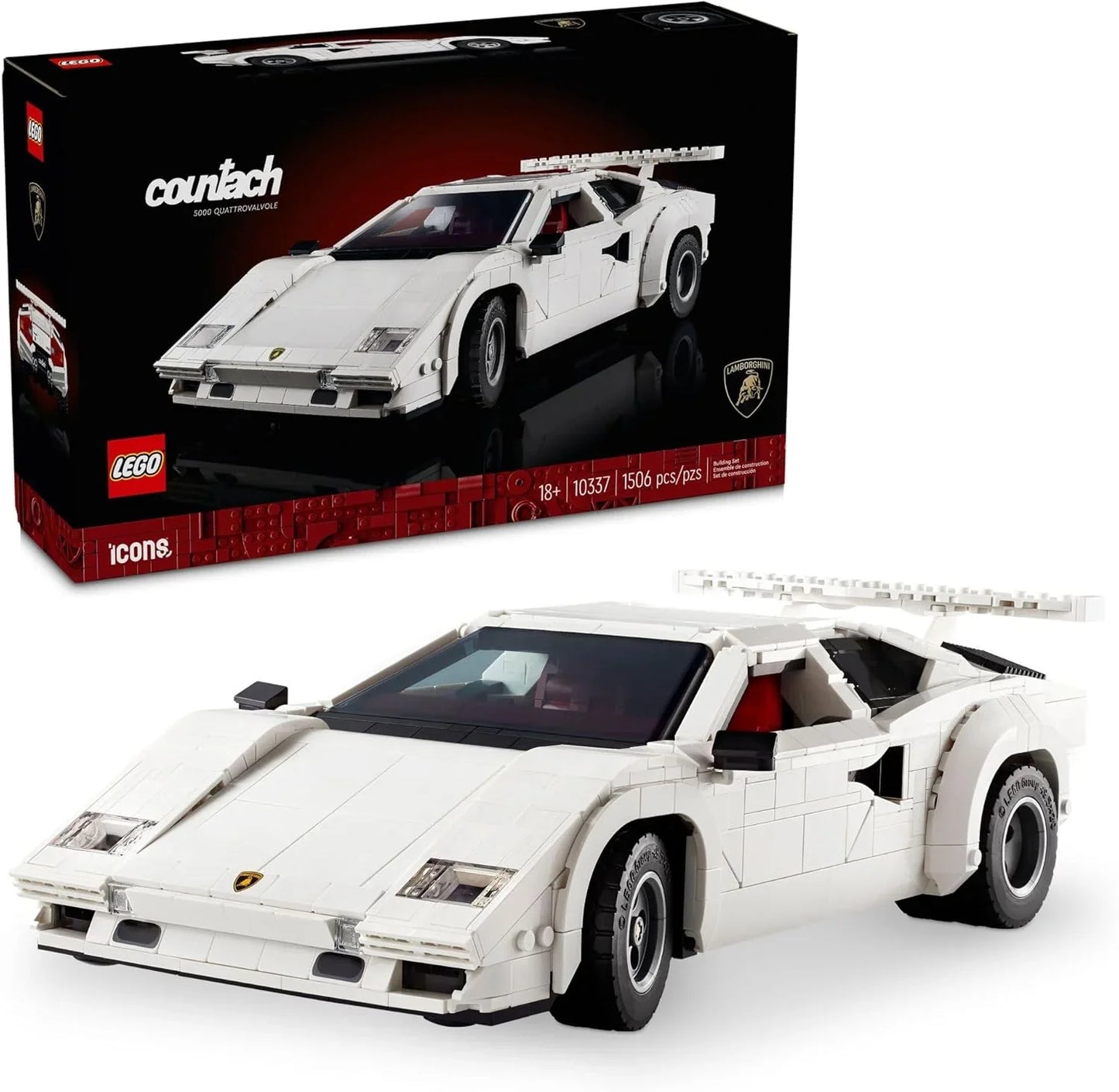 LEGO 10337 Icons Lamborghini Countach 5000 Quattrovalvole Building Set (1506 Pieces) - Jaiman Toys