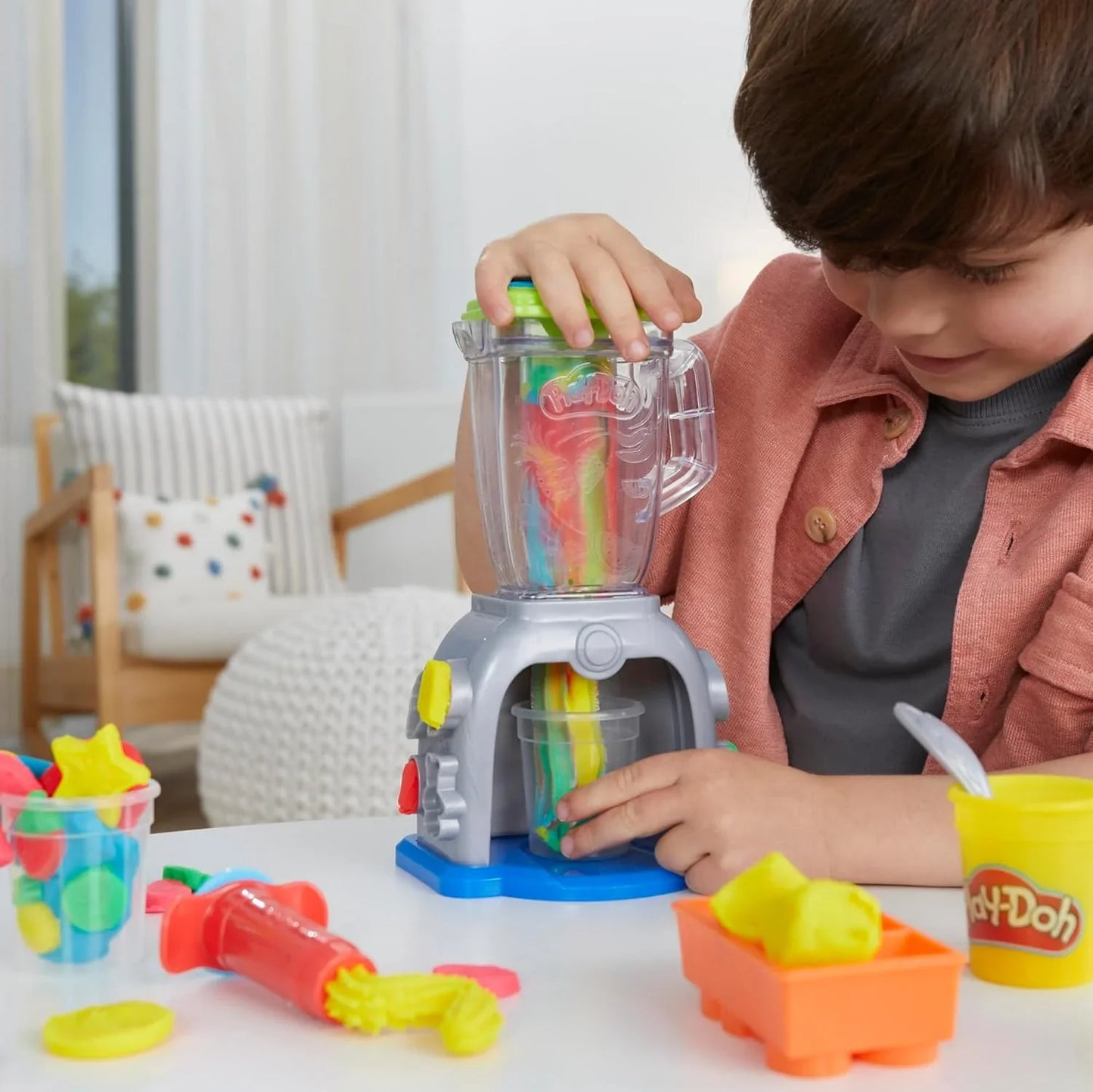 Play-Doh Swirlin’ Smoothies Playset – Toy Blender with Accessories, Arts & Crafts Dough Set for Kids 3+ - Jaiman Toys