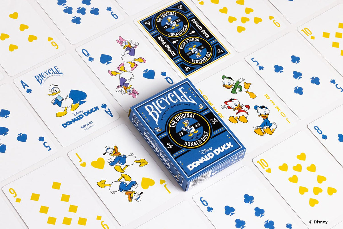 Bicycle Disney Classic Donald Duck Playing Cards – Collectible Blue Deck with Air-Cushion Finish