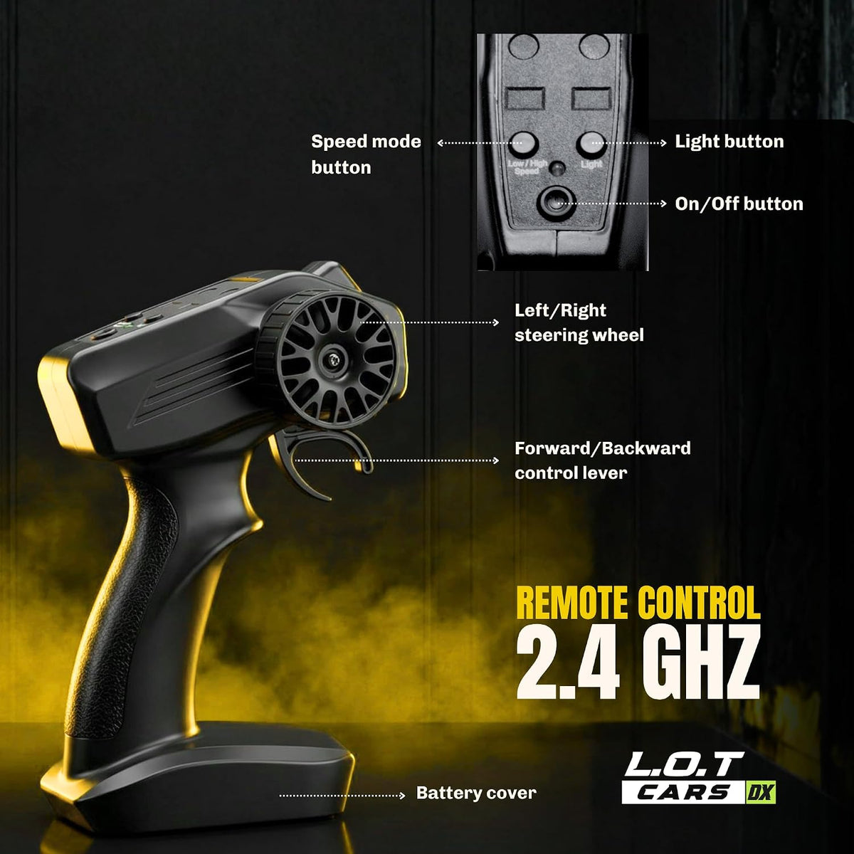 Blitz Remote Control Car with Exhaust Lights | 4x4 RC Drifting Car 20 km/h, 2.4GHz Wireless Remote, 100m Range, Race-Ready ABS Body | White
