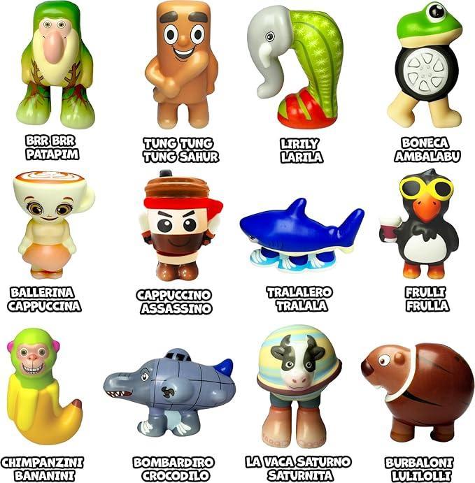 Brainrot PuffUps™ Squishy Collectible Figure | Viral Brain Rot Fidget Toy | Assorted Anyone Characters-1 Piece Random