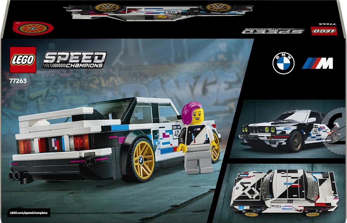 LEGO 77263 Speed Champions BMW M3 E30 – Collectible Race Car with Driver Minifigure, 358 Pieces, Ages 9+
