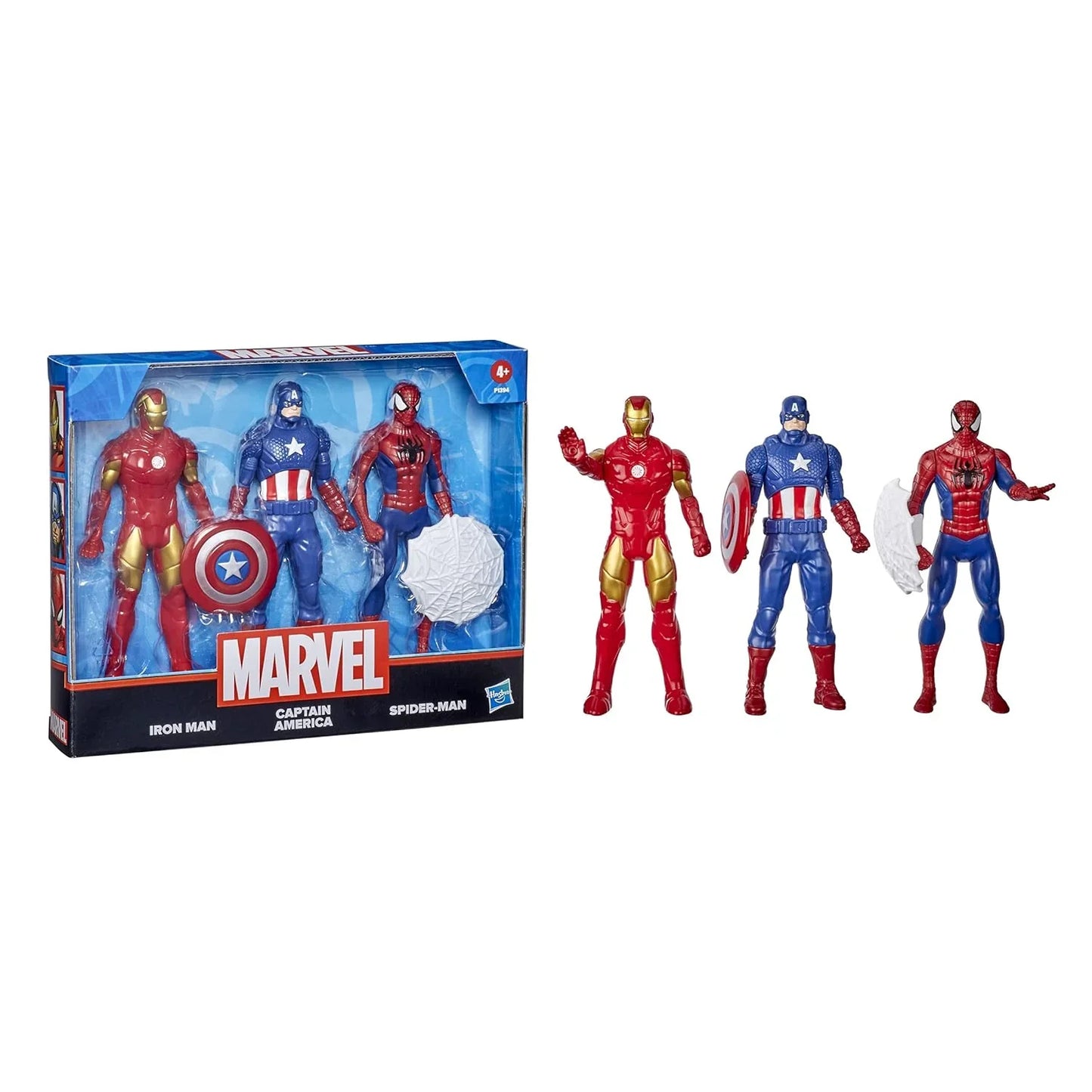 Marvel 6‑Inch Action Figure 3‑Pack – Iron Man, Spider‑Man & Captain America – For Kids 4+ - Jaiman Toys