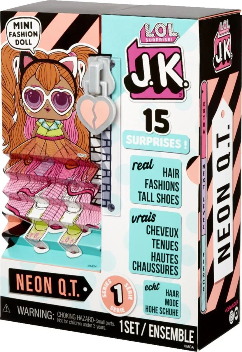L.O.L Surprise! O.M.G. Fashion Doll with More Surprises for Kids Age 3+ (J.K Dolls - Neon Q.T) - Jaiman Toys