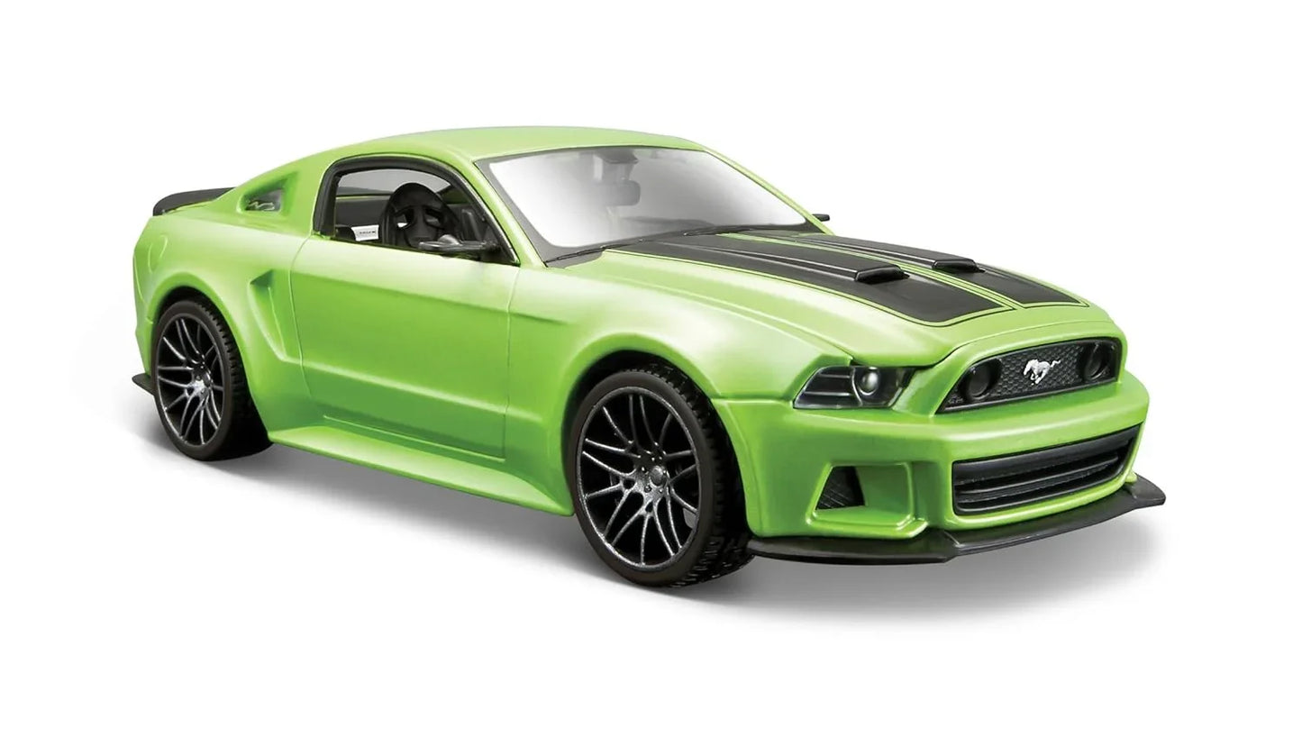 Maisto 2014 Ford Mustang Street Racer Diecast Vehicle (1:24 Scale), Metallic Light Green - Jaiman Toys