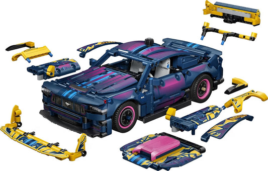 LEGO 42236 Technic Custom Garage Ford Mustang GT – 973-Piece Customizable Car Building Set, Ages 10+