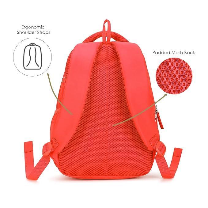 Genie Maisy Kids Backpacks, 15 inches, Cute, Colourful bags for girls, Water Resistant and Lightweight. 3 compartment with Happy Pouch - Jaiman Toys