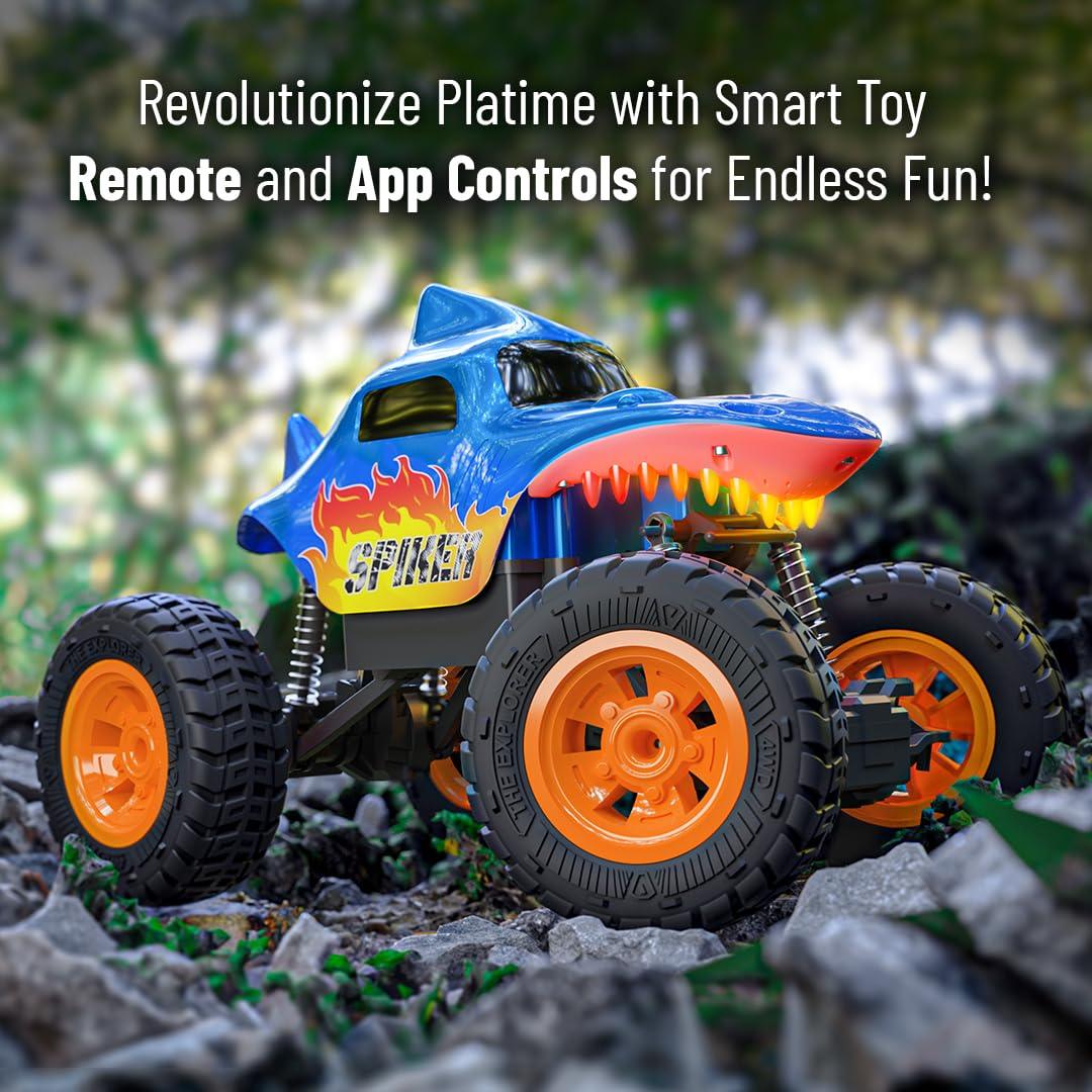 Mirana Spiker 2WD RC Car – High-Speed Offroad Crawler with App Control, Bluetooth Speakers & RGB Lights | USB Rechargeable Monster Truck for Kids 3+ (Blue) - Jaiman Toys