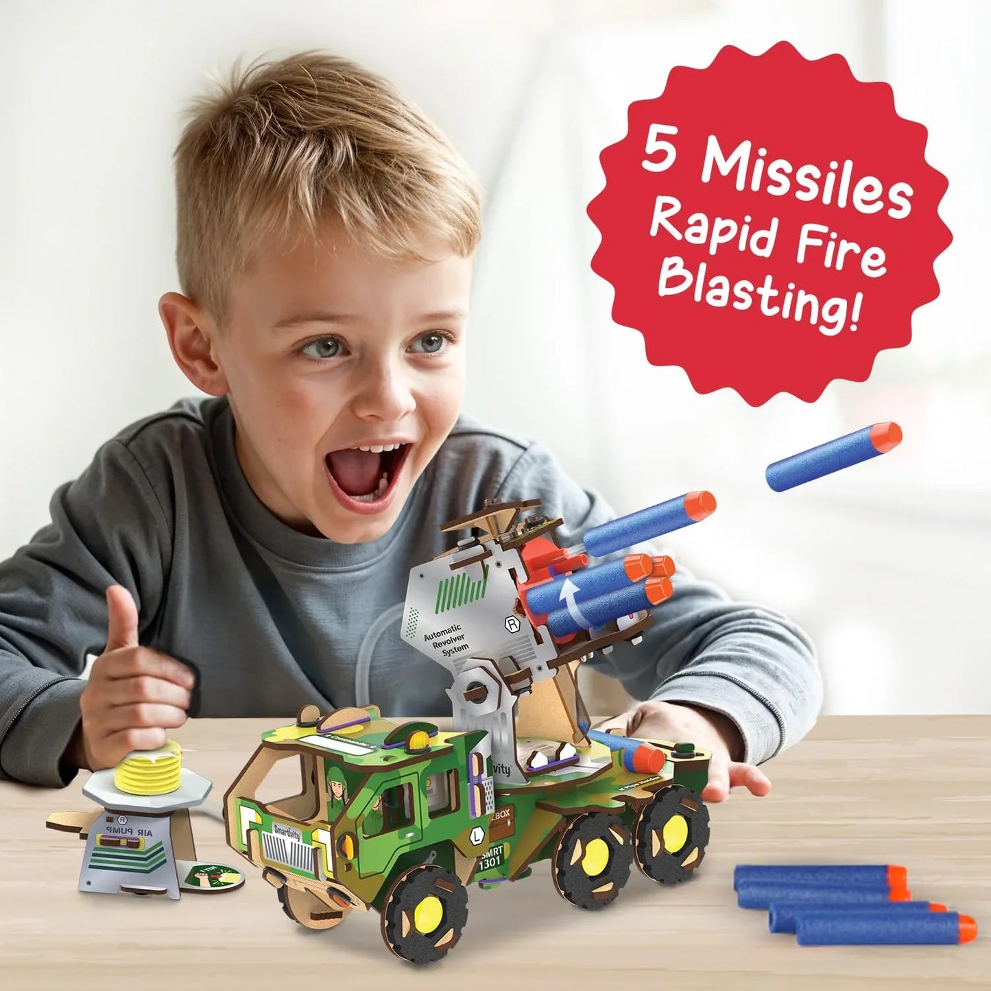 Smartivity DIY Military Vehicle STEM Set – Army Truck with Missile Launch for Kids 8–14 - Jaiman Toys