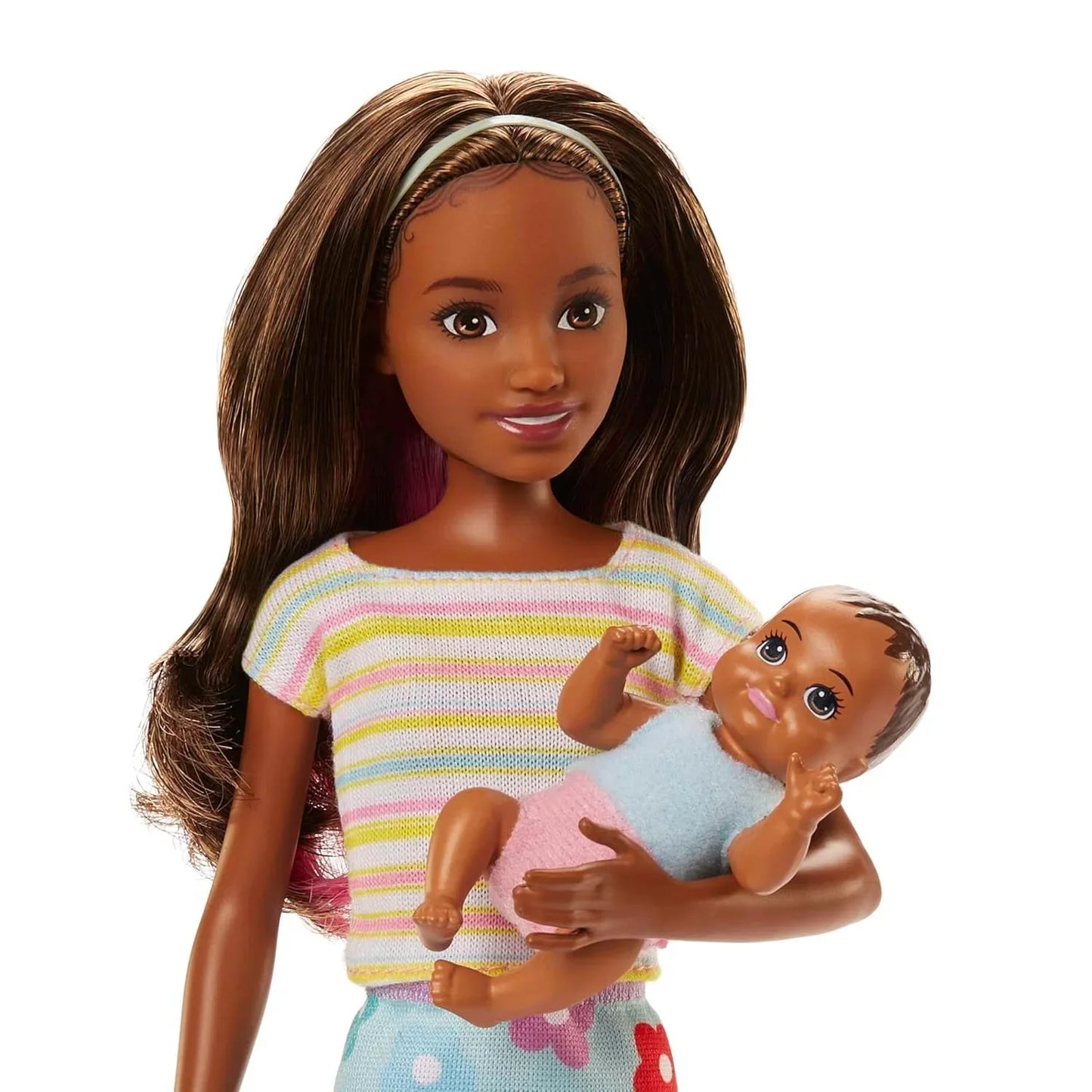 Barbie® Dolls and Accessories, Brunette Skipper™ Doll with Baby Figure and 5 Accessories, Babysitters Inc.™ Playset - Jaiman Toys