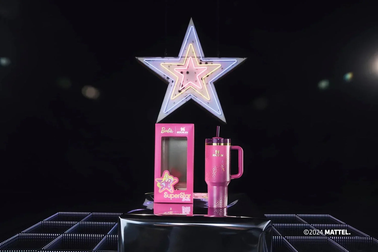 Stanley x Barbie 40oz Superstar Tumbler – Glam Limited Edition Cup with Straw, Handle & Gold Star Magic! - Jaiman Toys