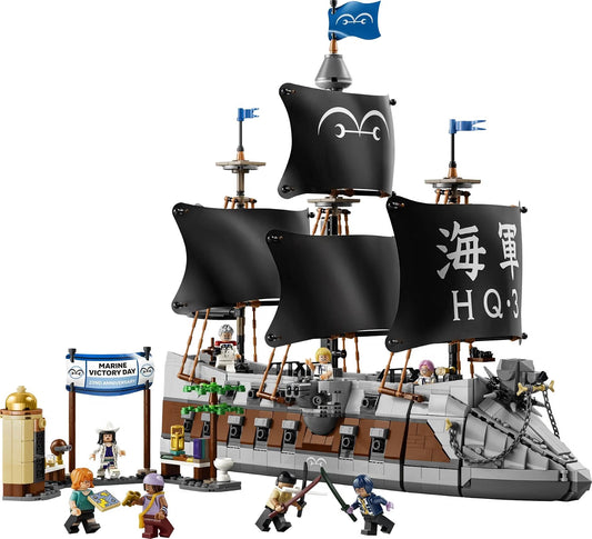 LEGO 75646 ONE PIECE Garp’s Marine Battleship – 1,705-Piece Ship Building Set with 8 Minifigures, Ages 10+