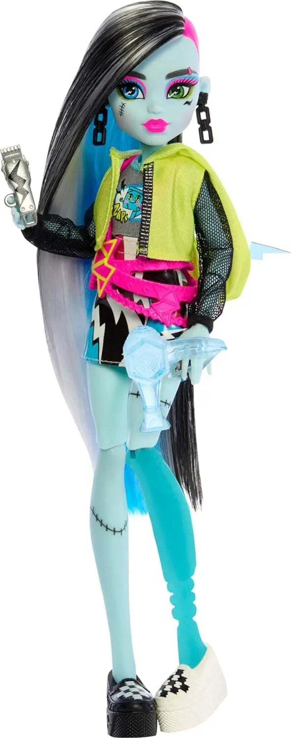 Monster High Doll and Fashion Set, Frankie Stein Doll, Skulltimate Secrets: Neon Frights, Dress-Up Locker with 19+ Surprises - Jaiman Toys