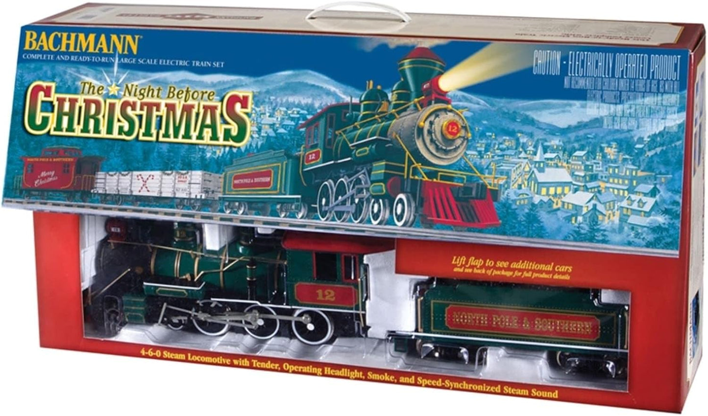 Bachmann Trains - Night Before Christmas Ready To Run Electric Train Set - Large "G" Scale