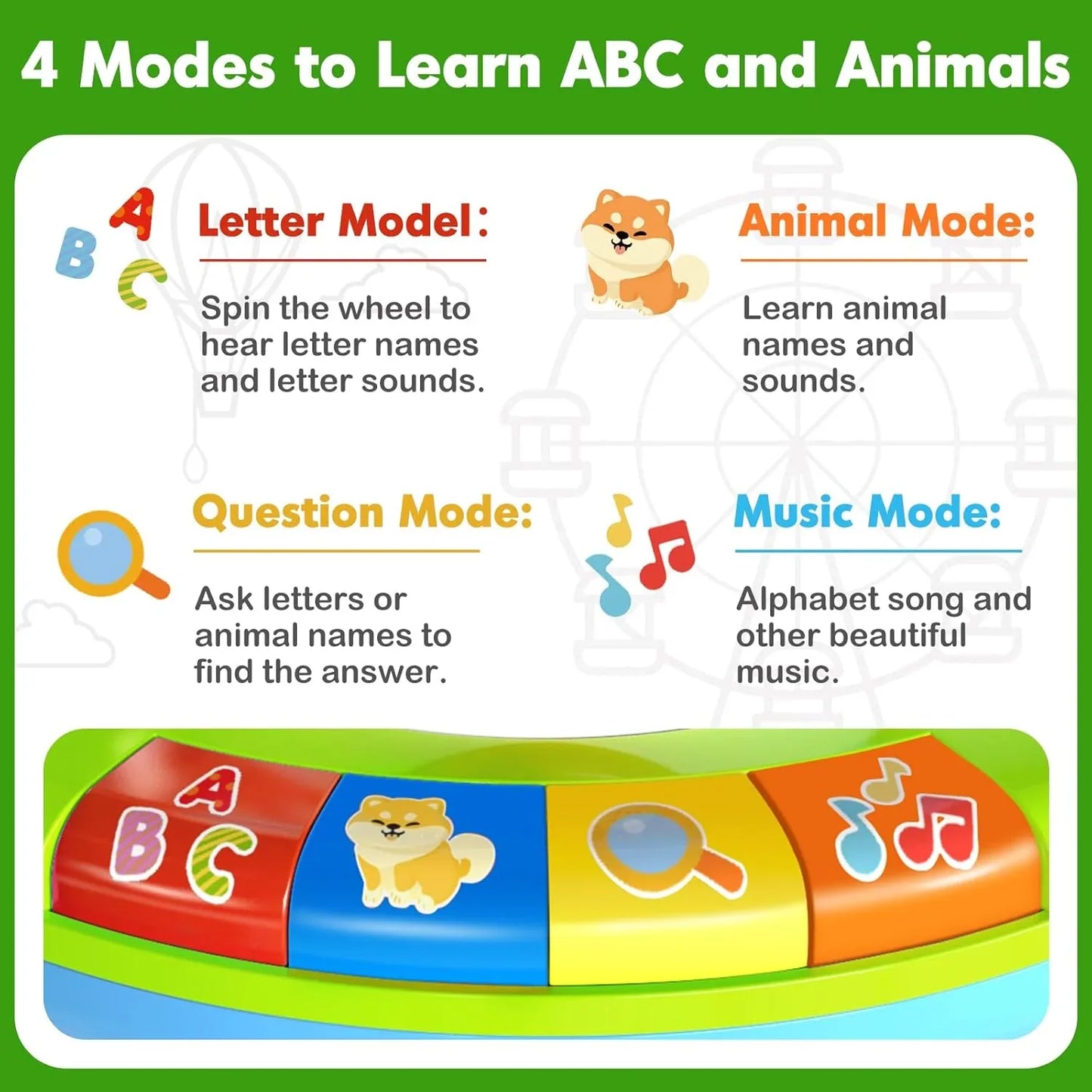 Musical Spin & Sing Alphabet Zoo Infant Toys– Interactive Learning Toy for Toddlers Ages 6–18 Months | Educational Gift for Baby Boys & Girls (1–3 Years) - Jaiman Toys