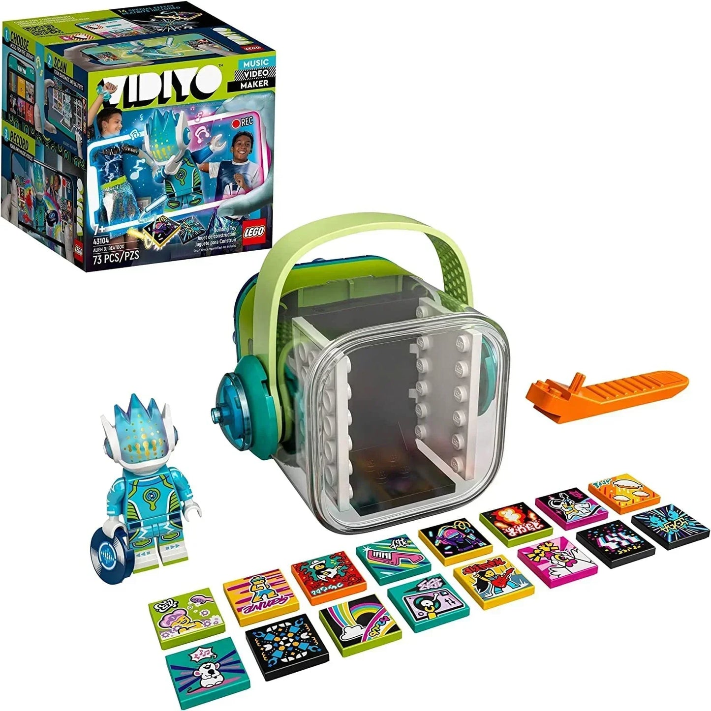 ( Box Damage ) Lego VIDIYO Alien DJ Beatbox 43104 Building Kit with Minifigure; Creative Kids Will Love Producing Music Videos Full of Songs, Dance Moves and Special Effects, New 2021 (73 Pieces) - Jaiman Toys