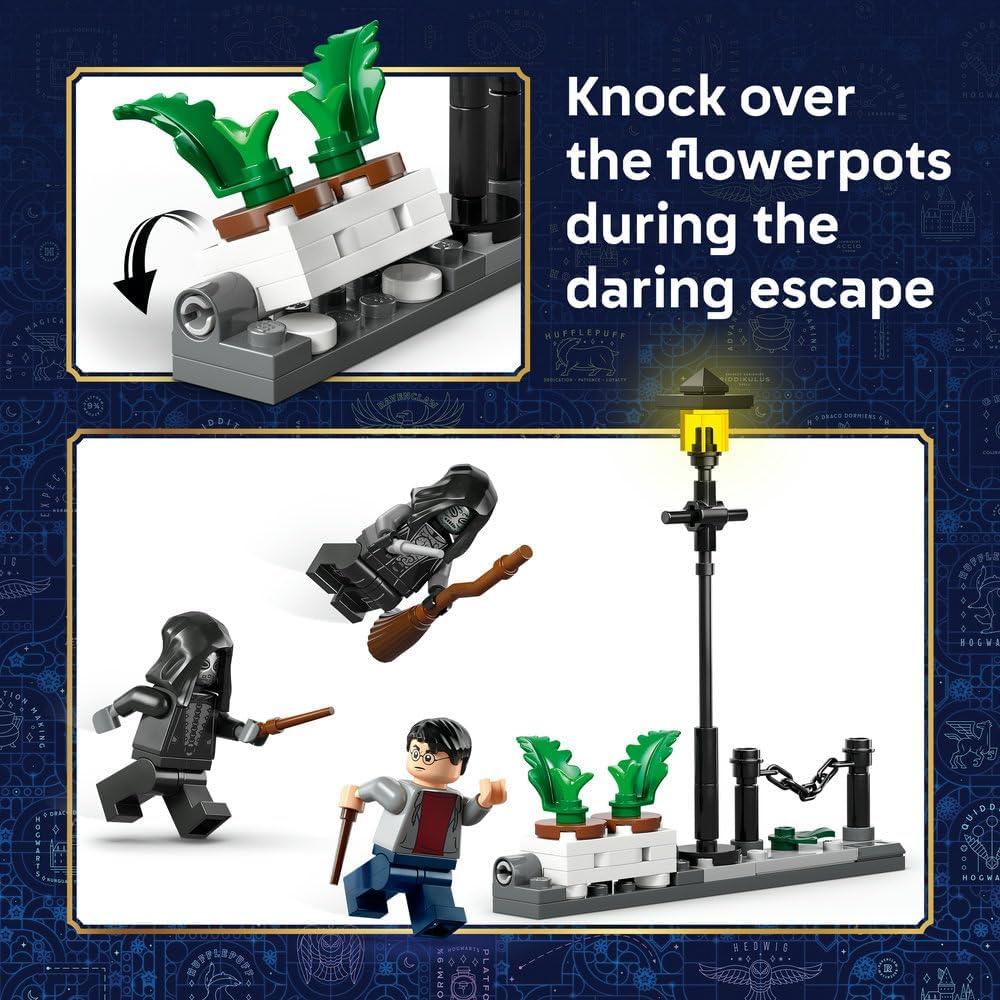LEGO 76459 Harry Potter Hagrid & Harry's Privet Drive Escape - Motorbike Toy with 4 Minifigures incl. 2 Death Eaters, plus a Street Scene - Gift for 8+ Year Old Girls, Boys & Fans