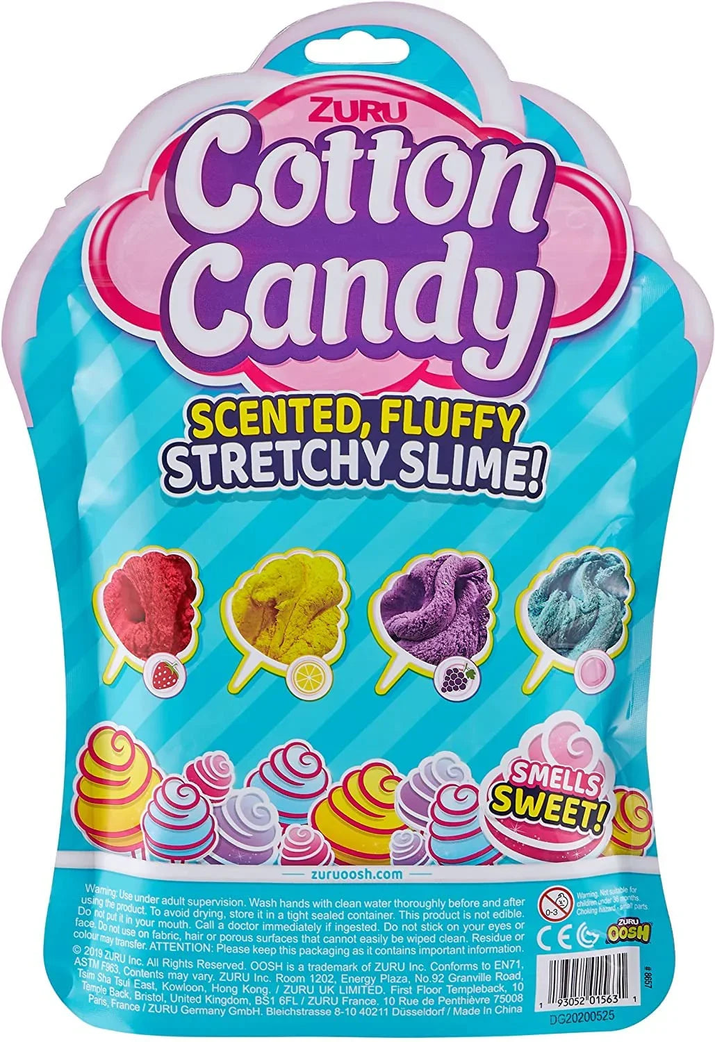 ZURU Oosh Bubble Gum Scented Fluffy, Soft and Stretchy Slime, Non-Stick Cotton Candy Slime for Kids - Assorted - Jaiman Toys