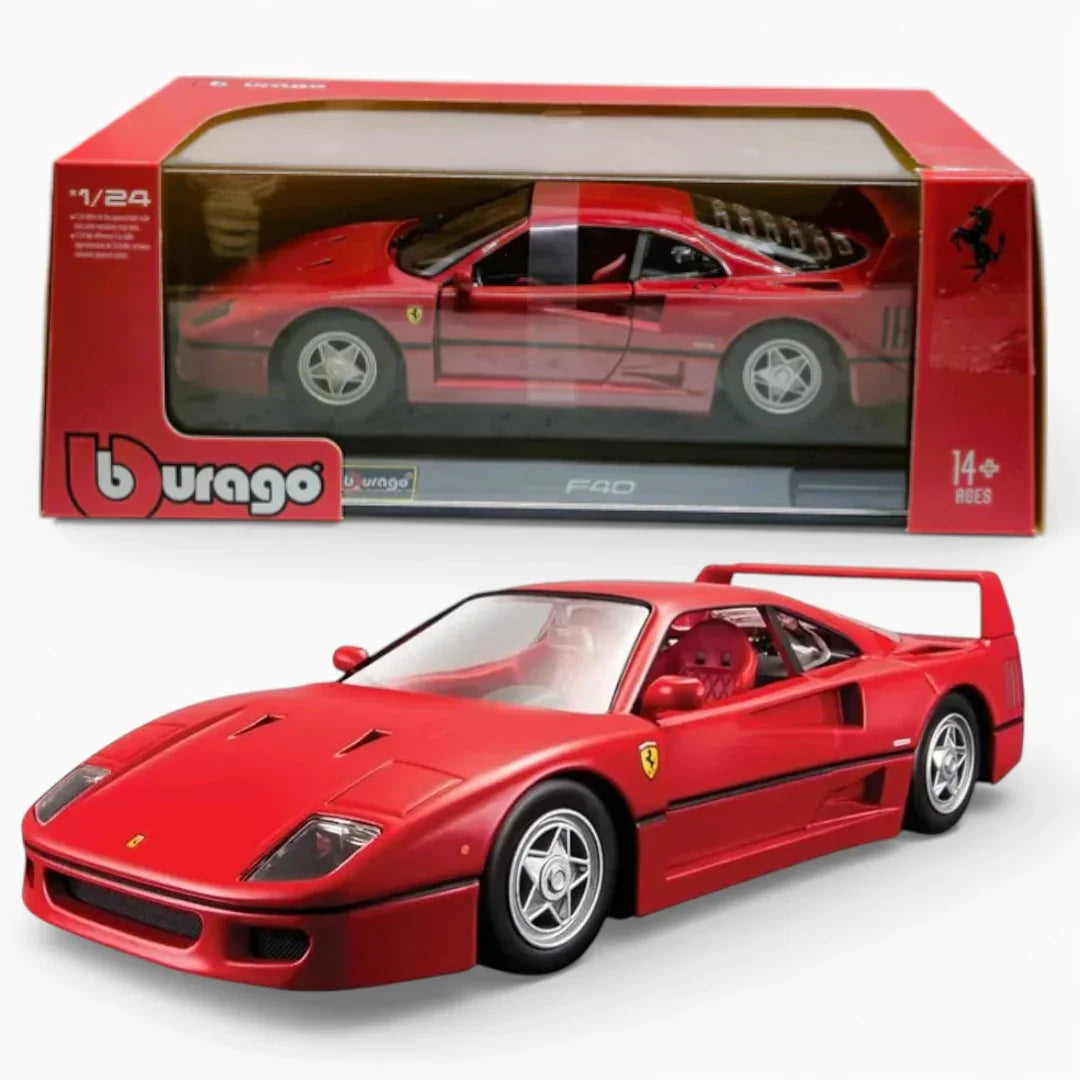Bburago 1:24 Ferrari F40 Red Diecast Model Car – Official Licensed