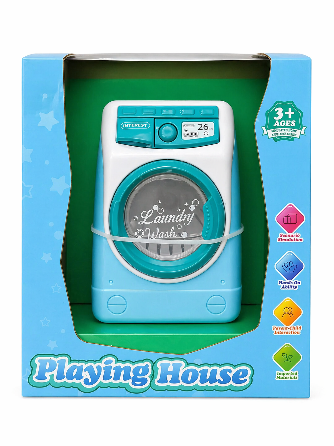 Kids Playing House Washing Machine Toy – Pretend Laundry Role Play Appliance Toy (3+ Years)