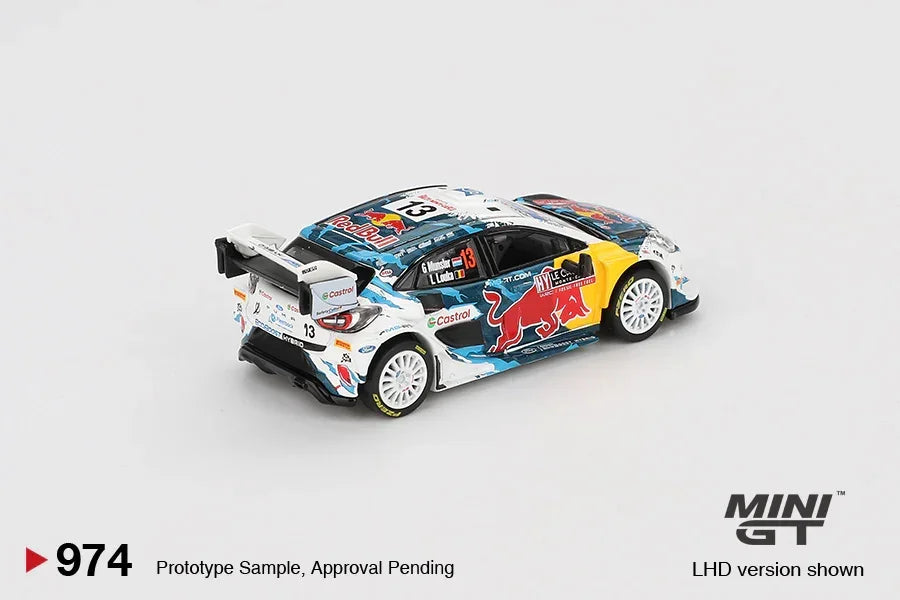 Mini GT 1:64 Porsche 911 (992) GT3 RS Weissach Package Guards Red + Ford Puma Rally1 #13 2024 Rally Monte Carlo Red Bull WRC Diecast Model Car Combo | Premium Collectible Set