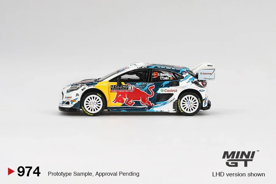 MINI GT Ford Puma Rally1 #13 2024 Rally Monte Carlo – Red Bull WRC 1:64 Die-Cast Model Car
