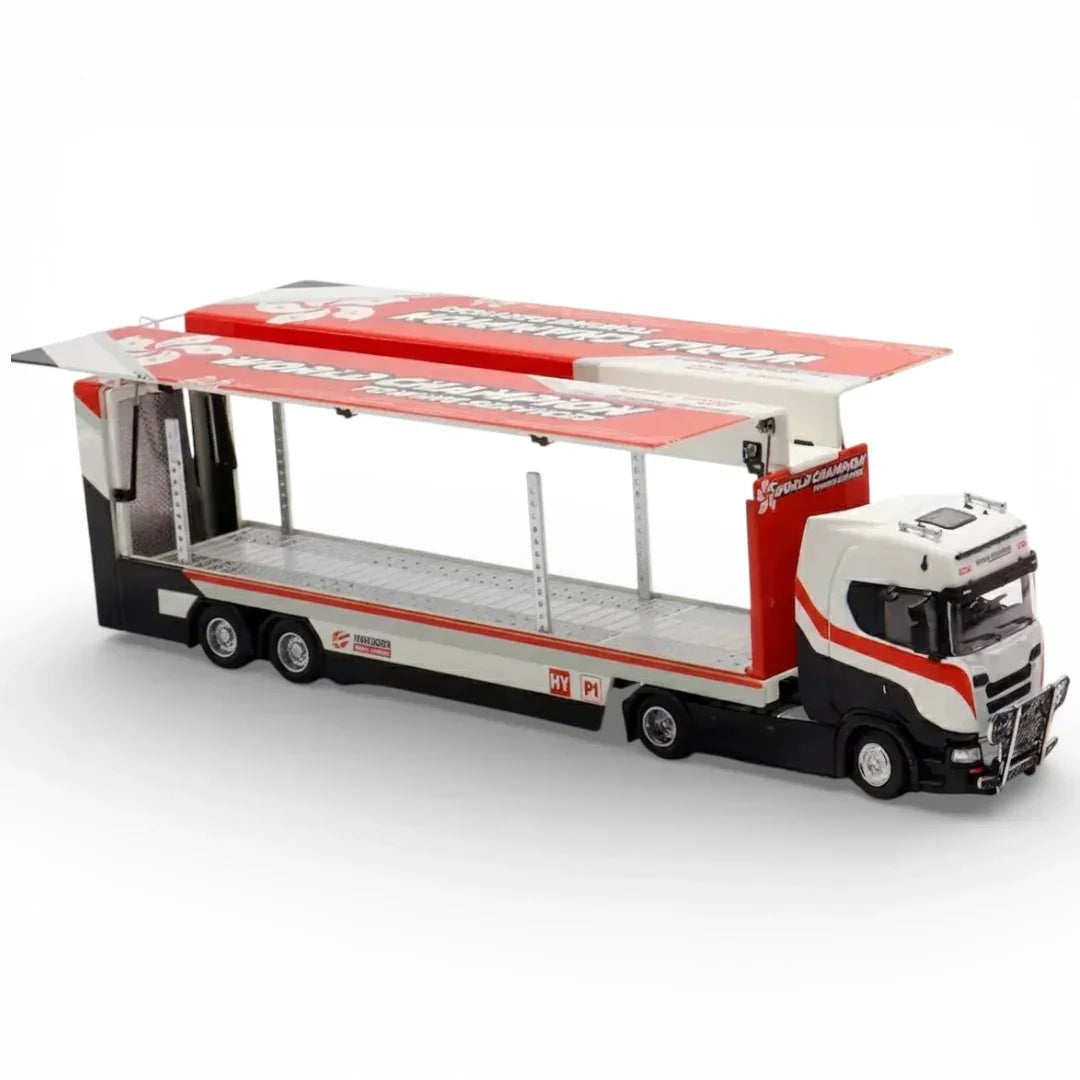Maxwell 1:64 Scania S730 World Enclosed Double Deck Truck – Metal Diecast Collectible Model