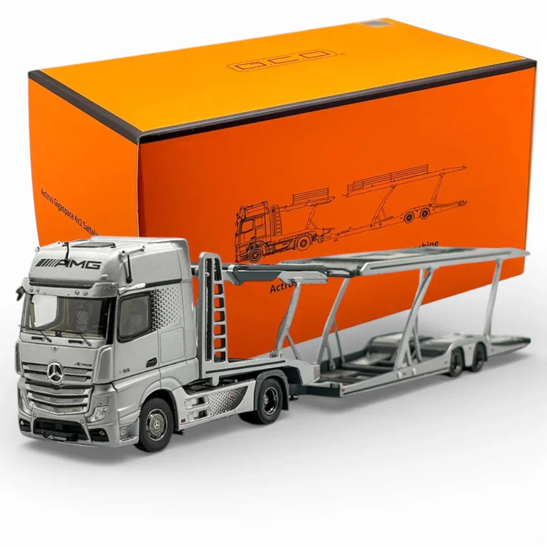 GCD 1:64 Silver AMG Actros Gigaspace 4x2 Trailer Truck Model