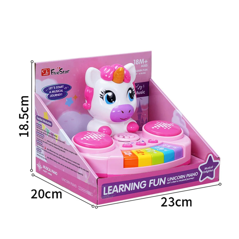 Multifunctional Electronic Pretend Piano Drum Set for Kids | Musical Keyboard & Drum Toy with Lights & Sound