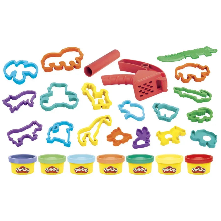 Play-Doh Animal Fun Set – 20 Pieces with 7 Play-Doh Colors, Animal Shape Cutters & Tools for Kids 3+ - Jaiman Toys