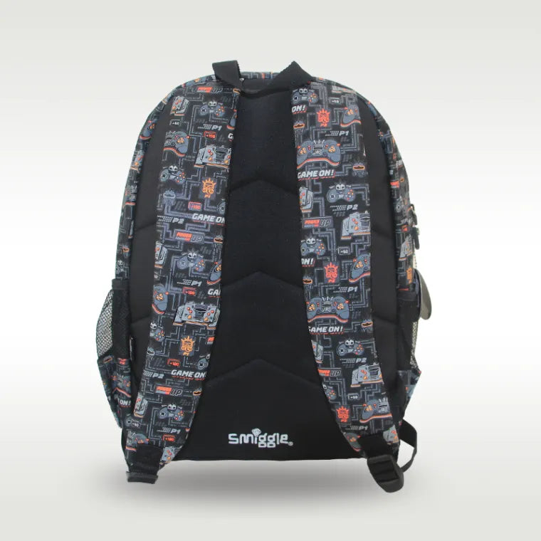 Smiggle Gaming Backpack for Kids (42cm) – Game On School Bag with Padded Front Pocket & Multiple Compartments