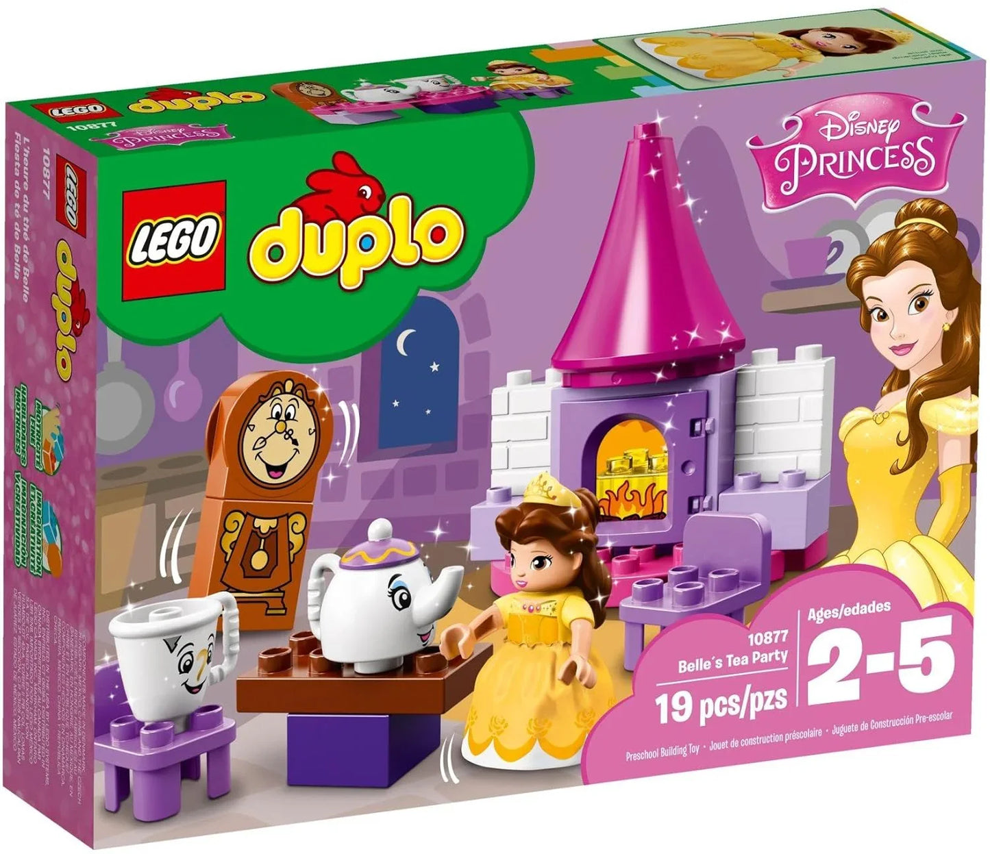 LEGO 10877 Duplo Disney Princess Belle’s Tea Party (19 Pcs) – Building Blocks Set for Kids 2–5 Years, Educational Disney Toy