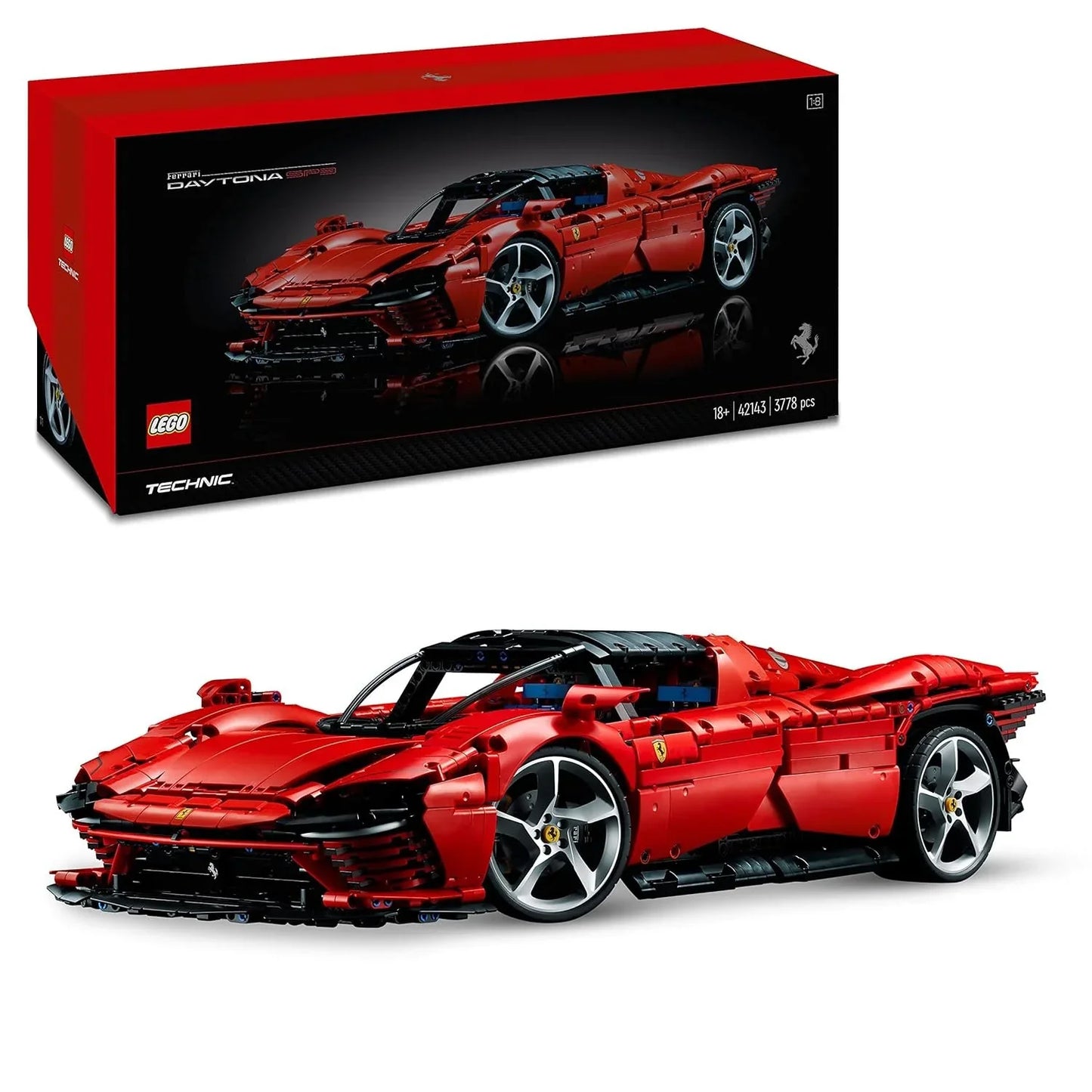 (Box Damage) LEGO Technic Ferrari Daytona SP3 42143 Building Kit (3,778 Pieces) - Jaiman Toys
