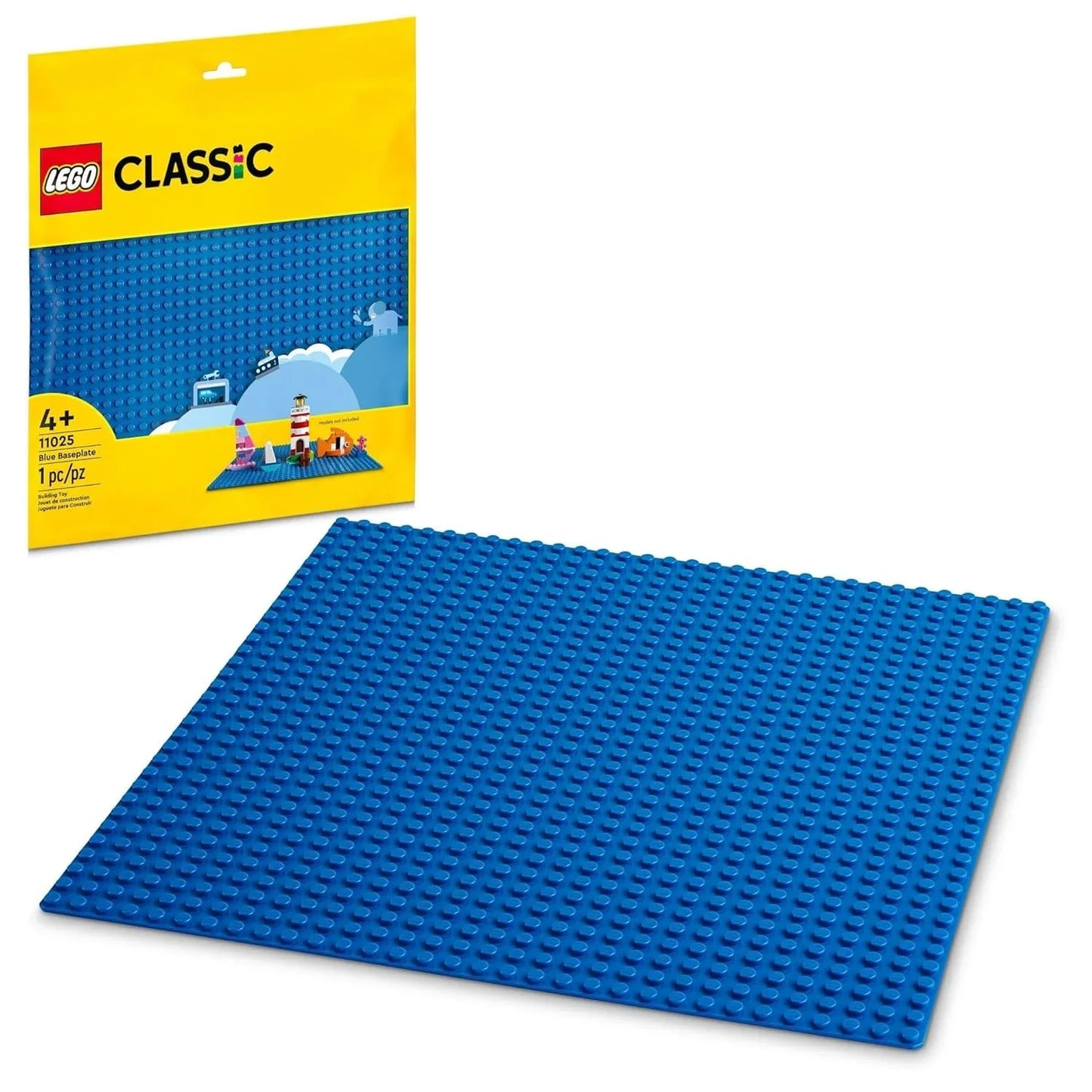 LEGO Classic Blue Baseplate Square 32x32 Stud Foundation to Build, Play, and Display Brick Creations, Great for Ocean and Water Landscapes, 11025 - Jaiman Toys