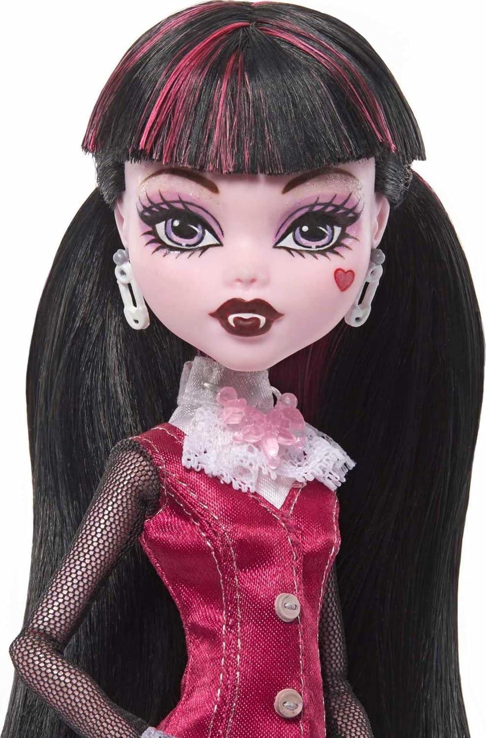 Monster High™ Draculaura Reproduction Doll (10.5 in) Wearing Original Fashion & Shoes, with Pet, Doll Stand & Accessories, Gift for Collectors - Jaiman Toys