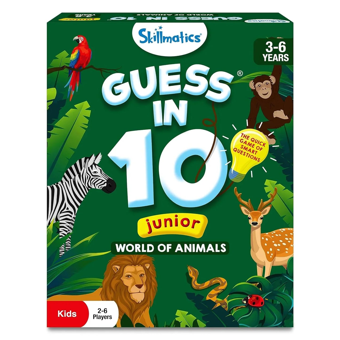Skillmatics Card Game - Guess in 10 Junior World of Animals for Kids, Boys, Girls, and Families Who Love Board Games and Educational Toys, Travel Friendly, Gifts for Ages 3, 4, 5, 6 - Jaiman Toys