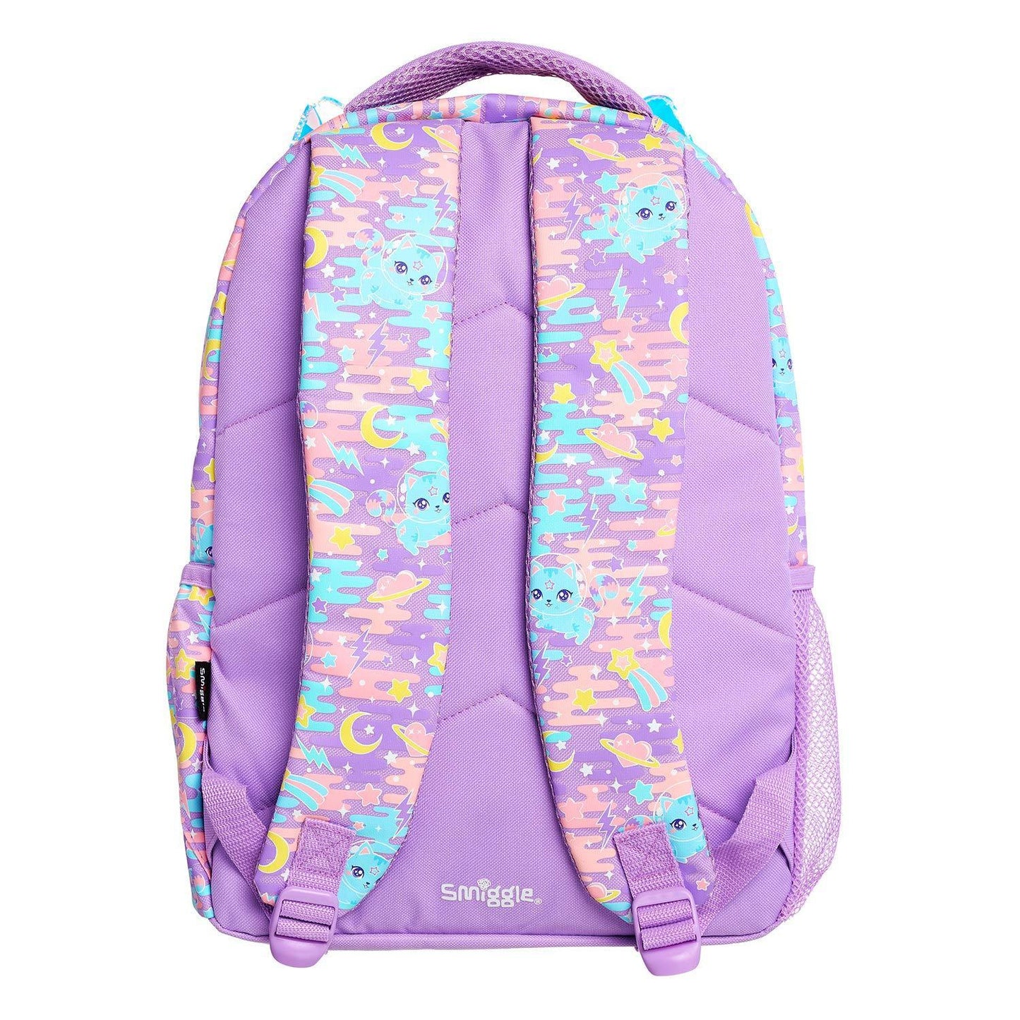 Smiggle School Bags Far Away Cat Print Backpack β Lilac | School & Travel Bag for Kids 3Y+ - Jaiman Toys