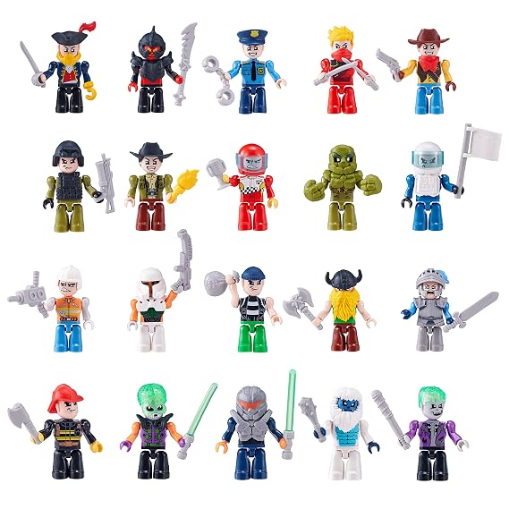 ZURU MAX Build More Mini Figure Set – 15 Collectible Figures, 30+ Accessories, Compatible Building Toy Minifigures for Kids Ages 5+