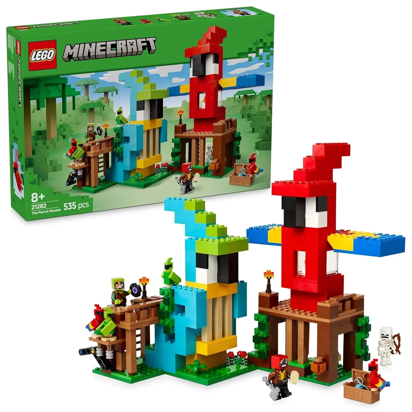 LEGO Minecraft The Parrot Houses, Buildable Video-Game Set 21282 Building Blocks Toys for 8+ Gift for Boys and Girls - Jaiman Toys