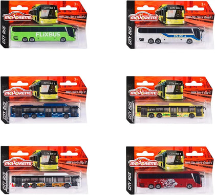 Majorette City Bus Toy – Single Pack Freewheel Bus with Metal Suspension (13 cm)