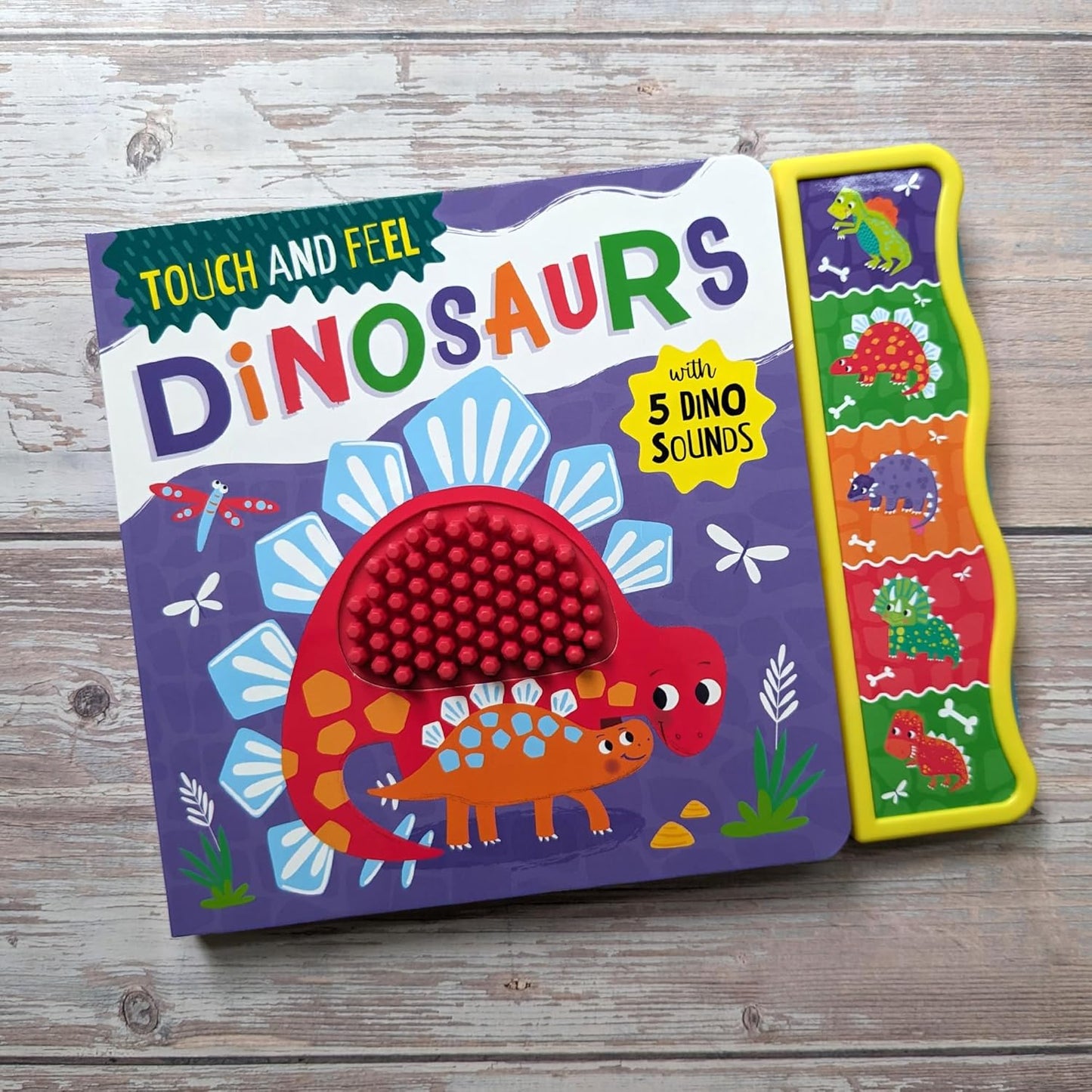 North Parode Touch & Feel Dinosaurs Sound Board Book for Kids with 5 Dino Sounds