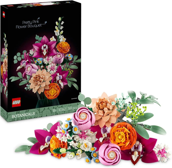 LEGO Botanicals Pretty Pink Flower Bouquet Set 10342 749-Piece