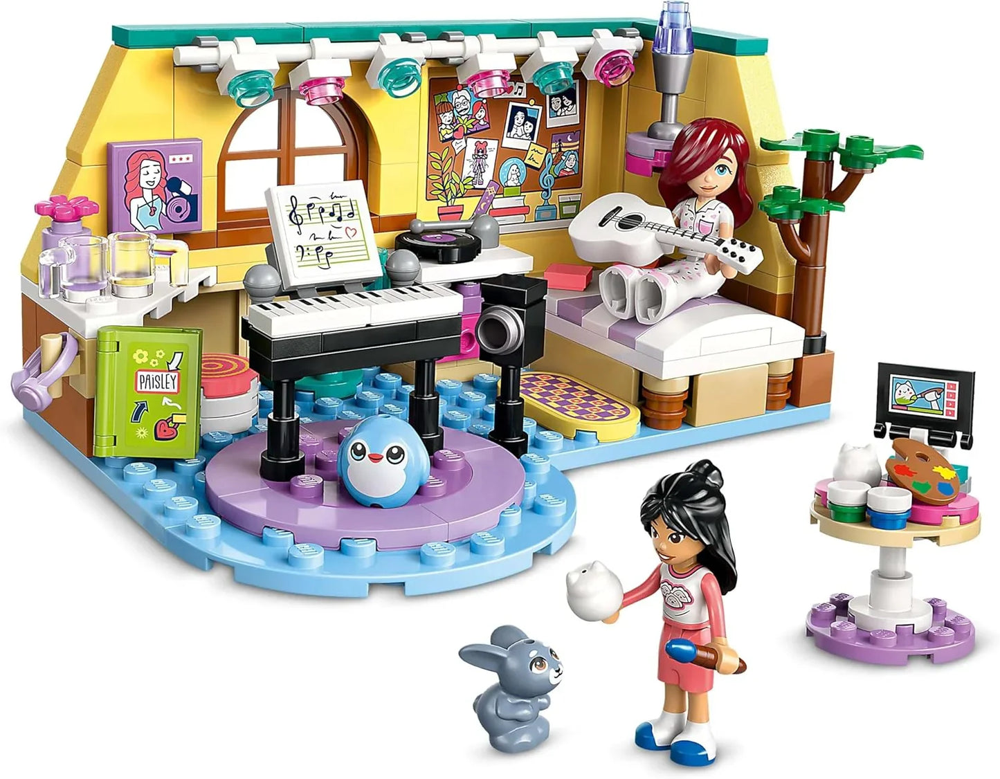 LEGO Friends 42647 Paisley’s Room Pretend Play Bedroom Playset for Kids, Gift for Girls and Boys Aged 6 Years Old and Over, Imaginative Building Kit with 2 Minidolls and a Bunny Figure